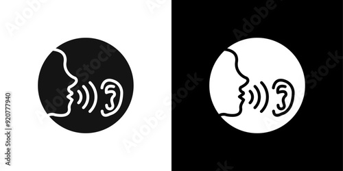 listen carefully icon logo set vector