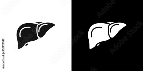 liver organ icon logo set vector