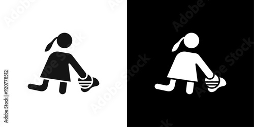 Mopping floors icon logo set vector