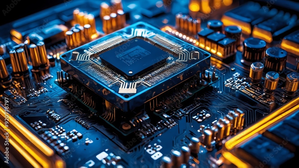 Futuristic CPU Processor with Nanotech and Cooling AI Generated Futuristic CPU Processor with Nanotech and Cooling AI Generated