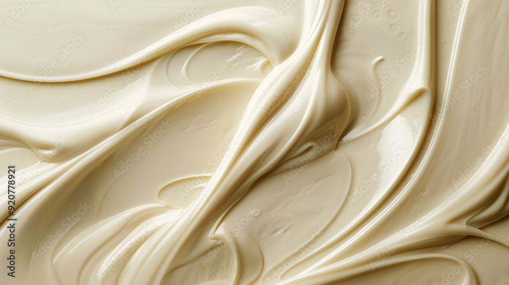 Fototapeta premium White Chocolate background texture milk wave liquid cocoa cream swirl choco abstract milk.