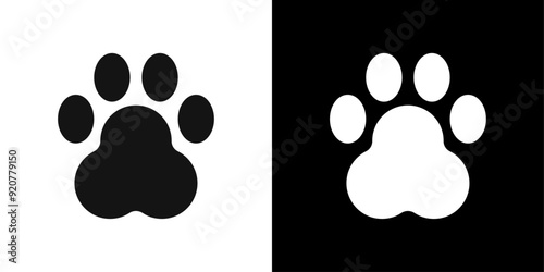 Paw Print icon logo set vector