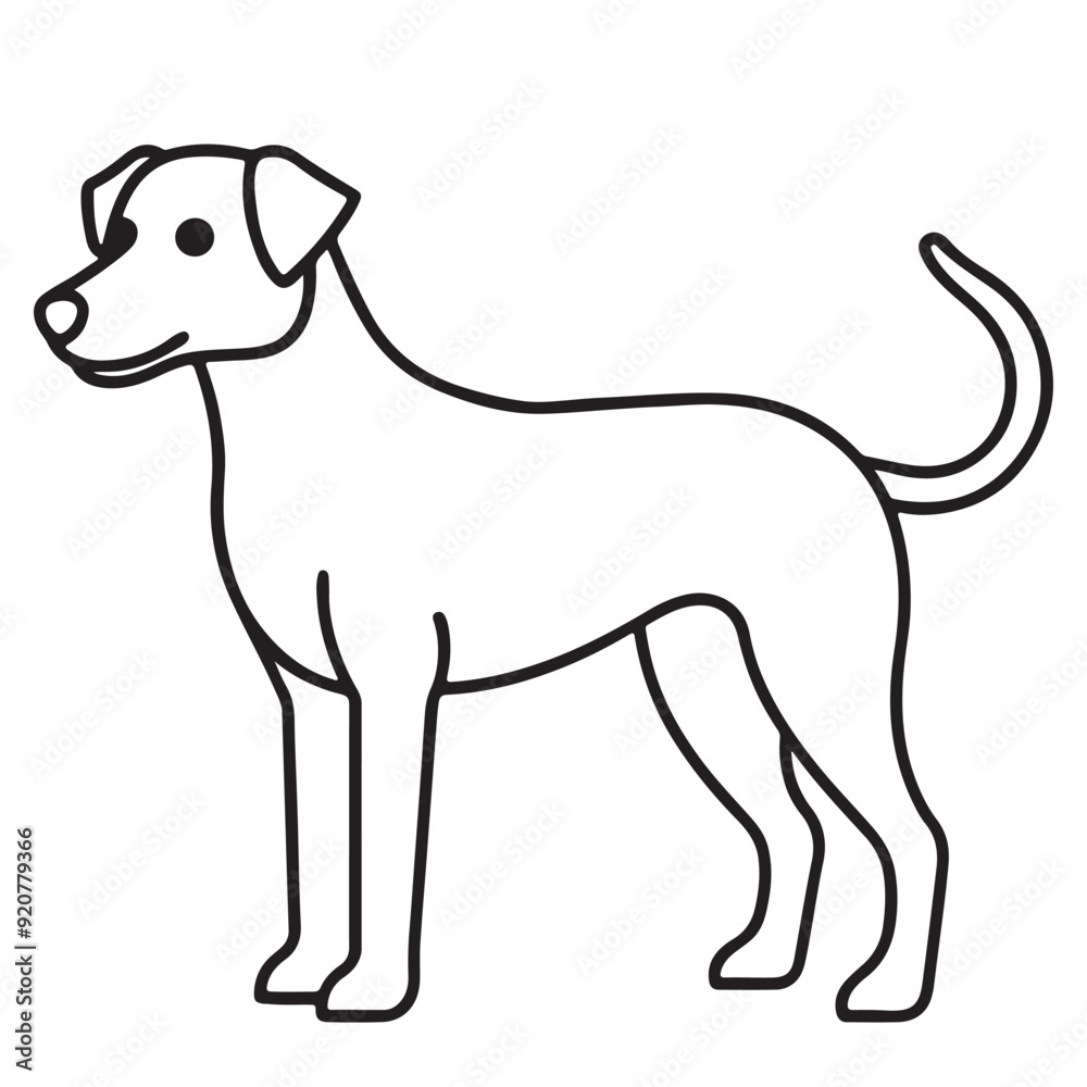 Vector black and white illustration of a sitting dog isolated on a white background. Vector black and white illustration of a sitting dog isolated on a white background.