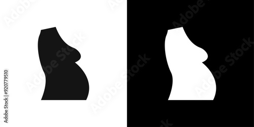 Pregnant woman backache icon logo set vector