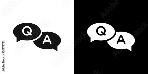 Questions and answers icon logo set vector