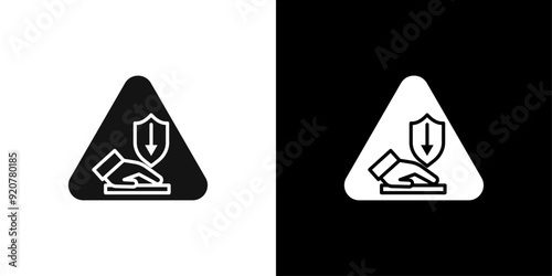 safety hand icon logo set vector