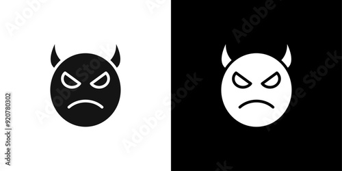 satan evil icon logo set vector