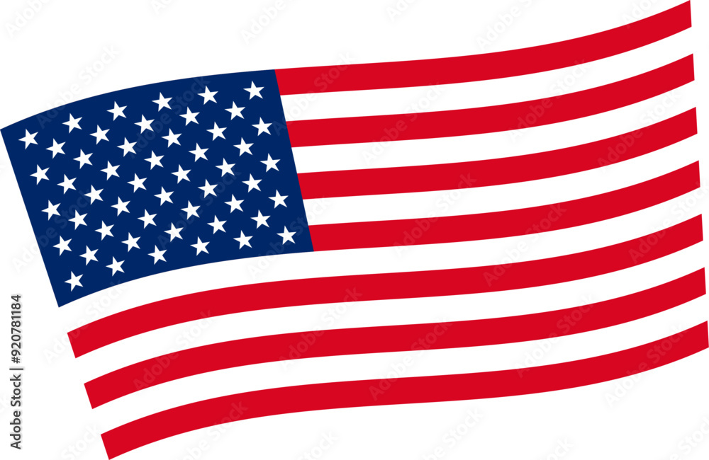 Obraz premium The national flag of the United States of America vector illustration. Transparent background