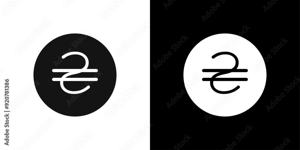 Ukrainian hryvnia icon logo set vector Ukrainian hryvnia icon logo set vector