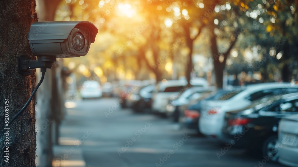 CCTV camera overlooking a parking lot CCTV camera overlooking a parking lot