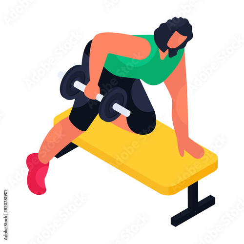 An illustration design of weightlifting 

