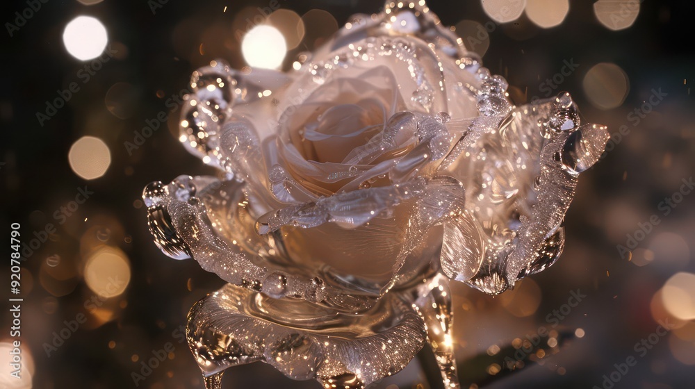Crystal Rose with Bokeh Background Crystal Rose with Bokeh Background