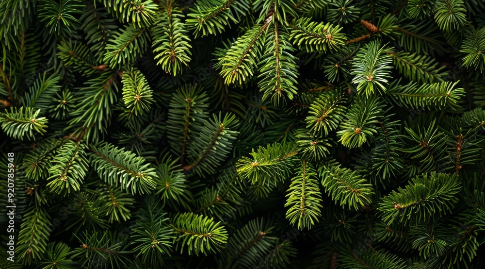 This image offers a closeup view of vibrant green pine branches, highlighting the intricate texture of the needles and creating a visual feast that deepens our connection to nature