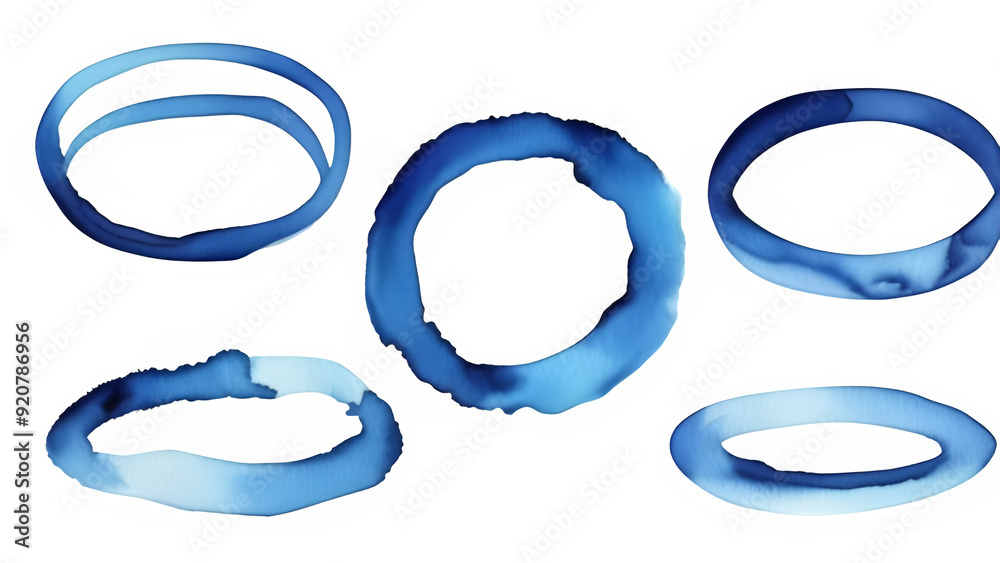 Blue watercolor ring