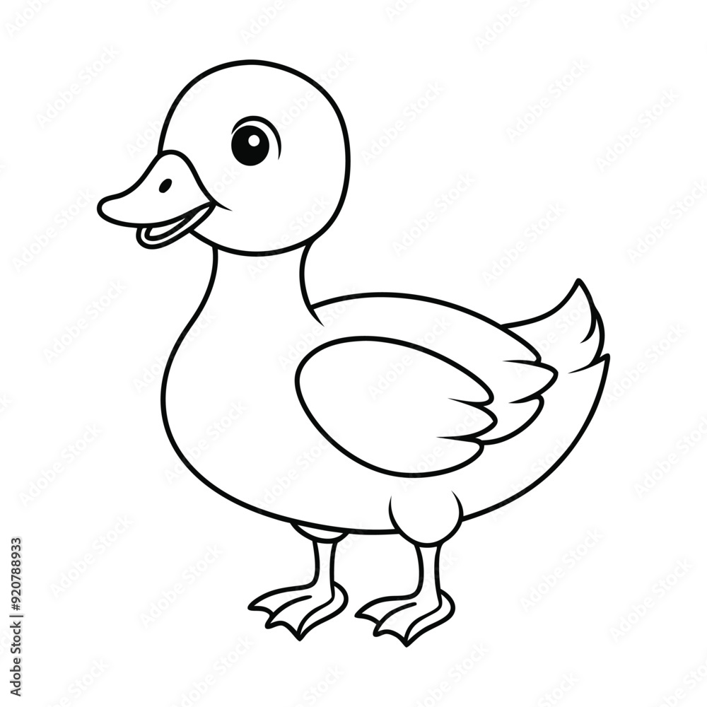 Pygmy Goose Outline Design, Pygmy Goose Clipart, Cute Baby Pygmy Goose illustration in black and white Pygmy Goose Outline Design, Pygmy Goose Clipart, Cute Baby Pygmy Goose illustration in black and white