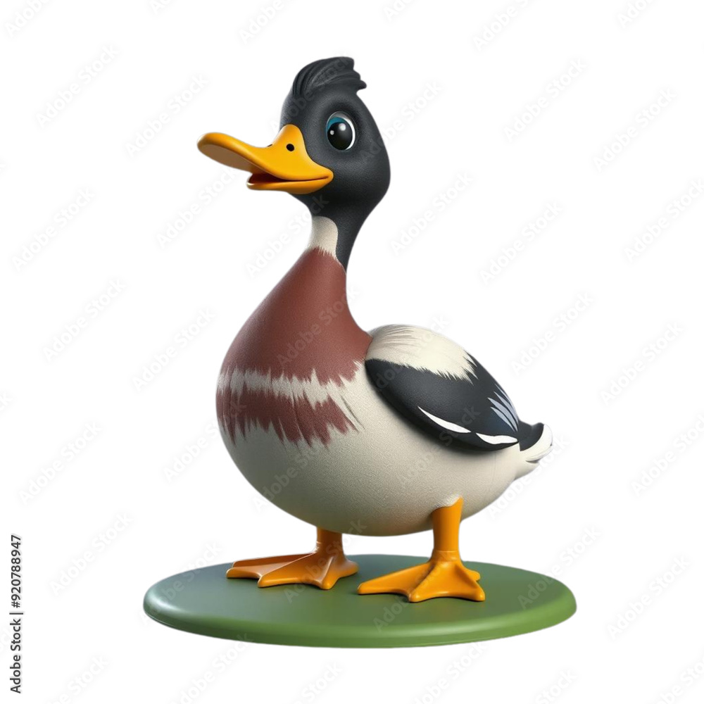 Fototapeta premium a 3d duck on Isolated transparent background png. generated with AI