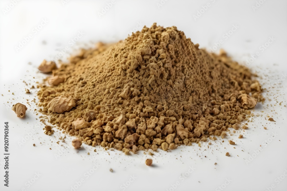 Ginger, curry or indian long pepper finely ground alone white base