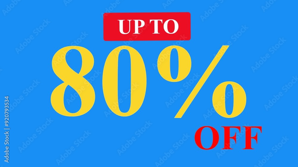 Blue background with a red rectangle featuring Up To 80% OFF text in red. Suitable for sale promotions or discounts Blue background with a red rectangle featuring Up To 80% OFF text in red. Suitable for sale promotions or discounts