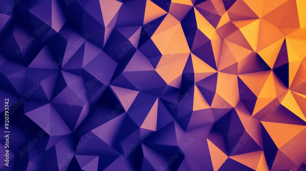 A smooth gradient of orange and deep purple with scattered geometric shapes like triangles and hexagons subtly resembling Halloween figures A smooth gradient of orange and deep purple with scattered geometric shapes like triangles and hexagons subtly resembling Halloween figures