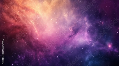 Expansive Cosmic Nebula in Purple and Orange Hues with Sparkling Stars, Illustrating the Mysteries of Deep Space and the Vastness of the Universe