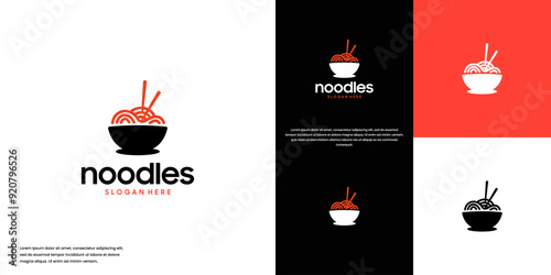 restaurant menu, Asian food, fast food, logo design template.