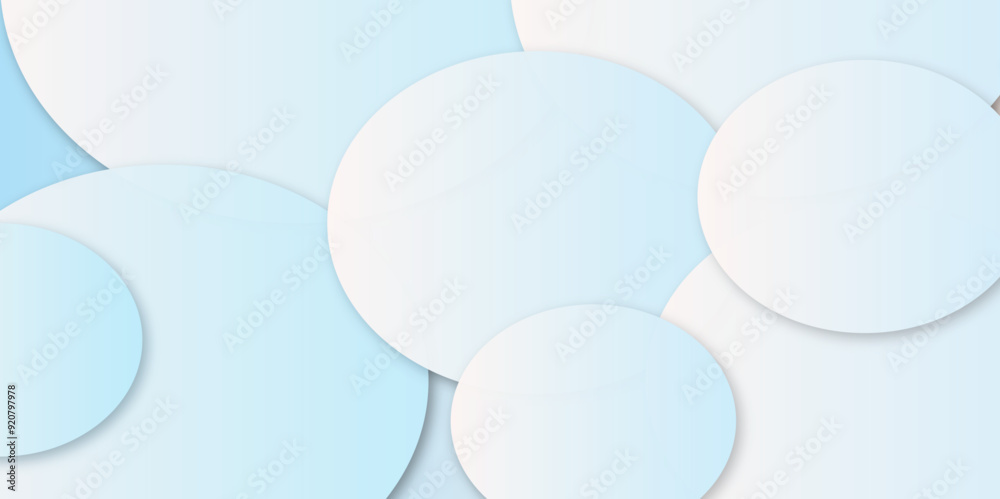 Abstract geometric background with soft light. Blue Gradient circles ...