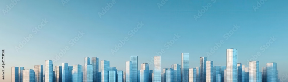 A minimalist urban cityscape in blueprint style, sharp lines, blue and white, futuristic architecture, soft lighting A minimalist urban cityscape in blueprint style, sharp lines, blue and white, futuristic architecture, soft lighting