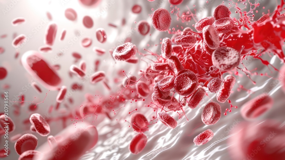 Dynamic 3D Illustration of Blood Cells Flowing in a Vein for Hematology Study Aid in Sharp 32K High Resolution, Generative Ai Dynamic 3D Illustration of Blood Cells Flowing in a Vein for Hematology Study Aid in Sharp 32K High Resolution, Generative Ai