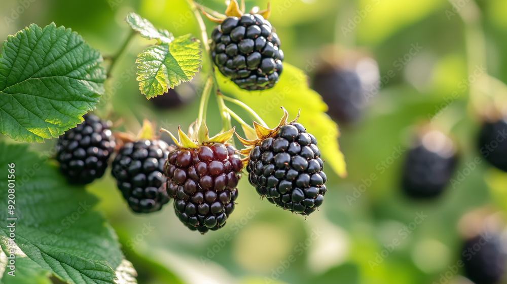 Brombeeren am Strauch, Generative AI Brombeeren am Strauch, Generative AI