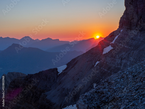 Принти на полотні Majestic Sunrise Over the Pyrenees from the Taillon: Cirque de Gavarnie
