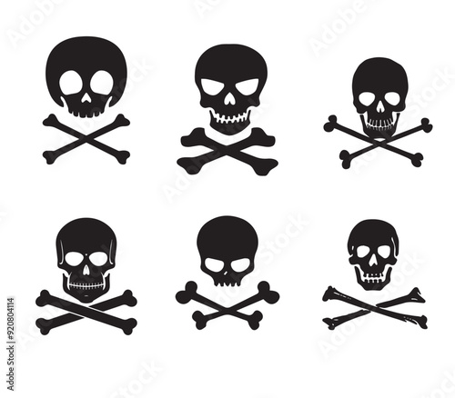 Silhouette Illustration of a human skull Vector
