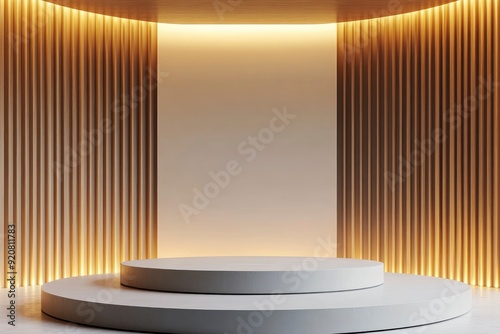 Epmty Room Ctreative Design Copy Space Presentation Post Banner Art Background Podium Interior with generative ai photo