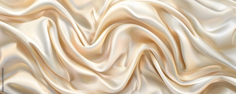 Abstract Draped Light Beige Satin Fabric Background Abstract Draped Light Beige Satin Fabric Background