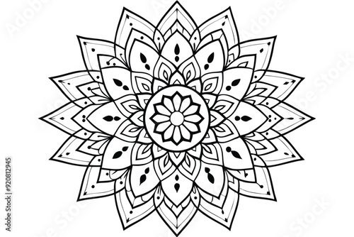 Mandala for coloring book illustration