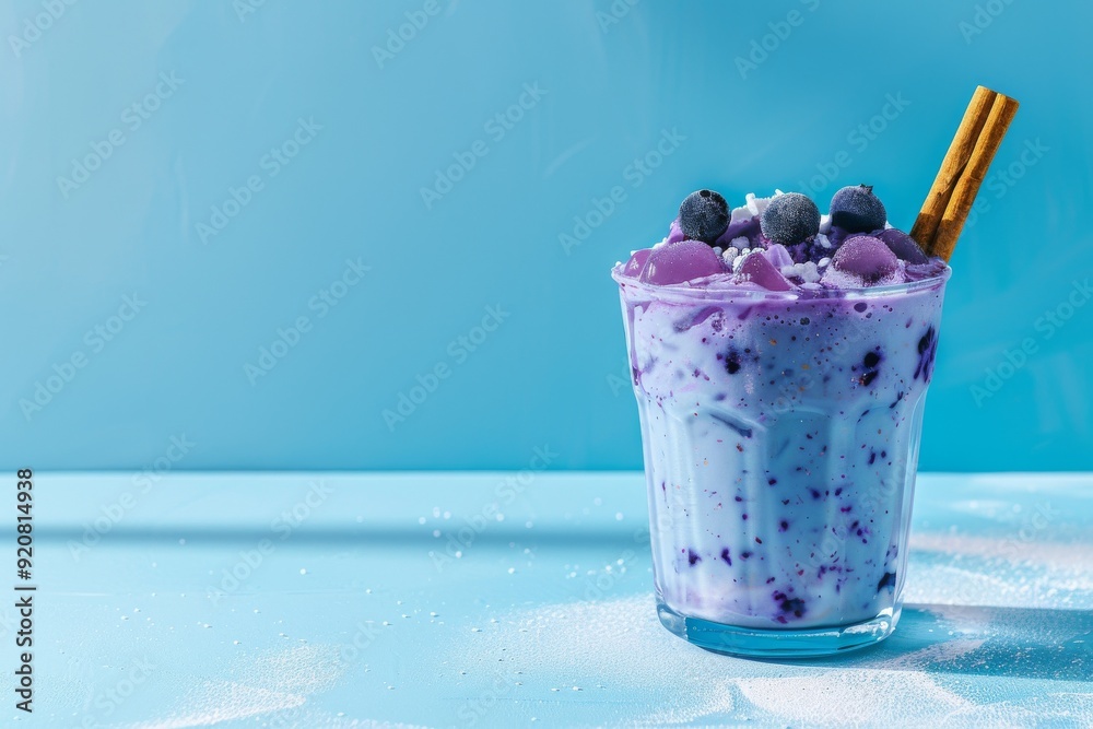 Non-alcoholic 'Blue Ocean' cocktail with passion fruit, grapefruit and ... Non-alcoholic 'Blue Ocean' cocktail with passion fruit, grapefruit and ...