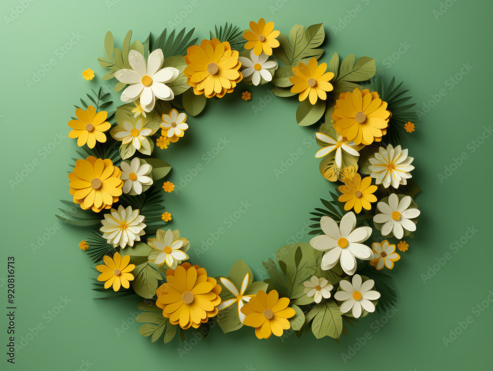 Fototapeta premium Especial Flower papercraft art activity handmade copy space