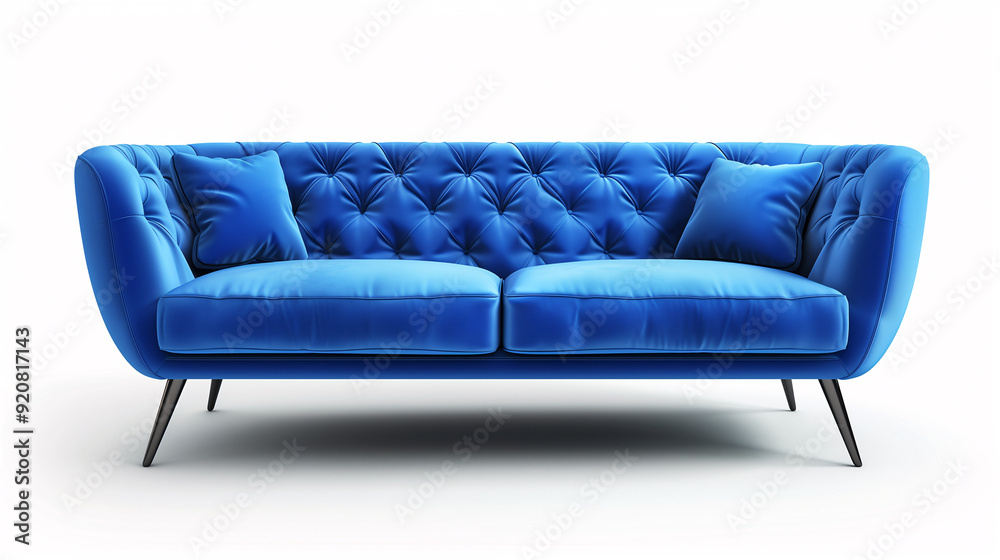 modern blue sofa isolated on white background modern blue sofa isolated on white background
