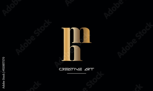 HM, MH, H, M abstract letters logo monogram