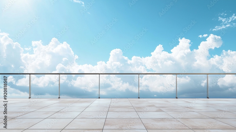 Balcony view of sky. Landscape. Sunny Day. Terrace with a beautiful view on the sky. Background with beautiful cloud's. Balcony view of sky. Landscape. Sunny Day. Terrace with a beautiful view on the sky. Background with beautiful cloud's.