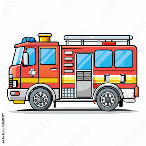 Fire truck isolated. stock illustration