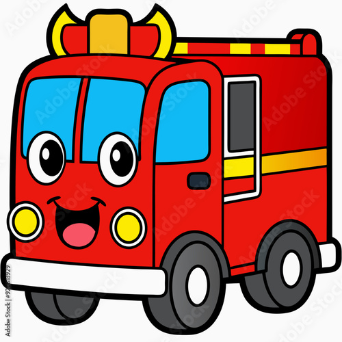 Fire truck isolated. stock illustration
