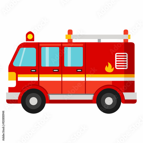 Fire truck isolated. stock illustration