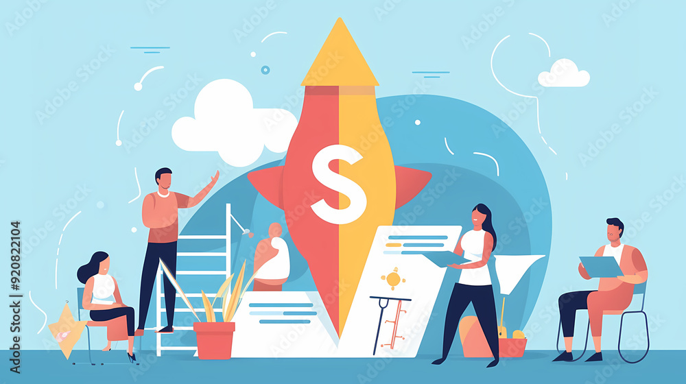 starting a new business project startup innovation vector image,Leave space for entering text. starting a new business project startup innovation vector image,Leave space for entering text.