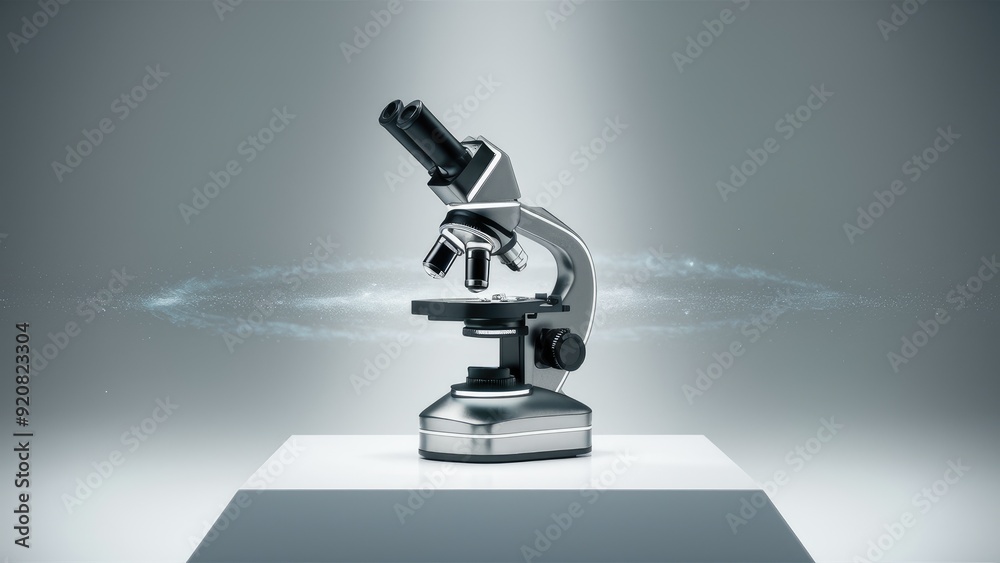 3D illustration of a microscope on a white background 3D illustration of a microscope on a white background
