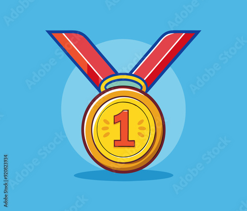 First place gold medal stock illustration
