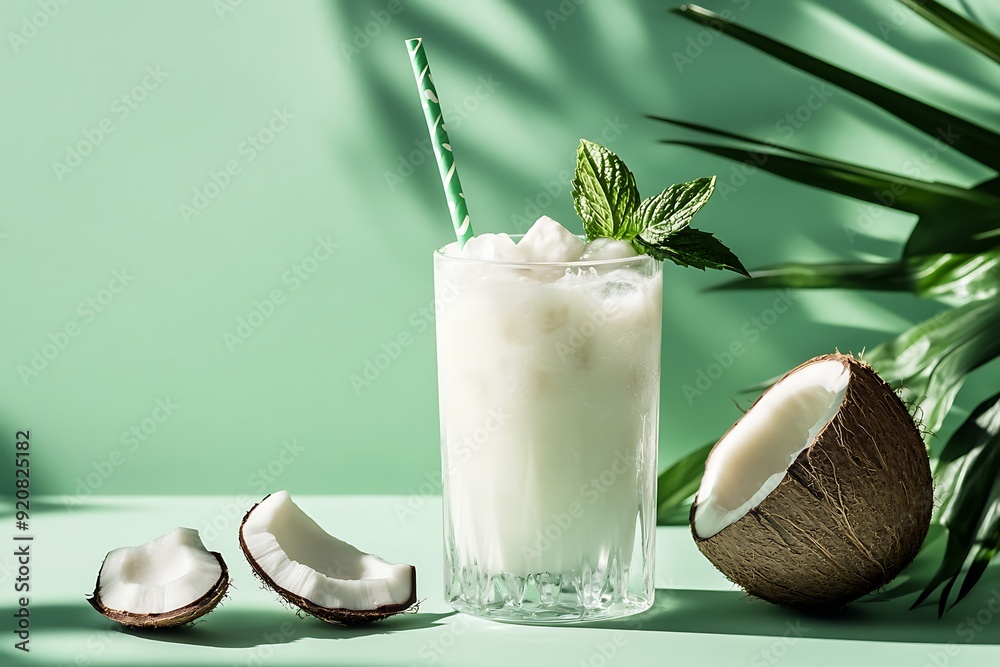 coconut milk cocktail creative summer background coconut milk cocktail creative summer background