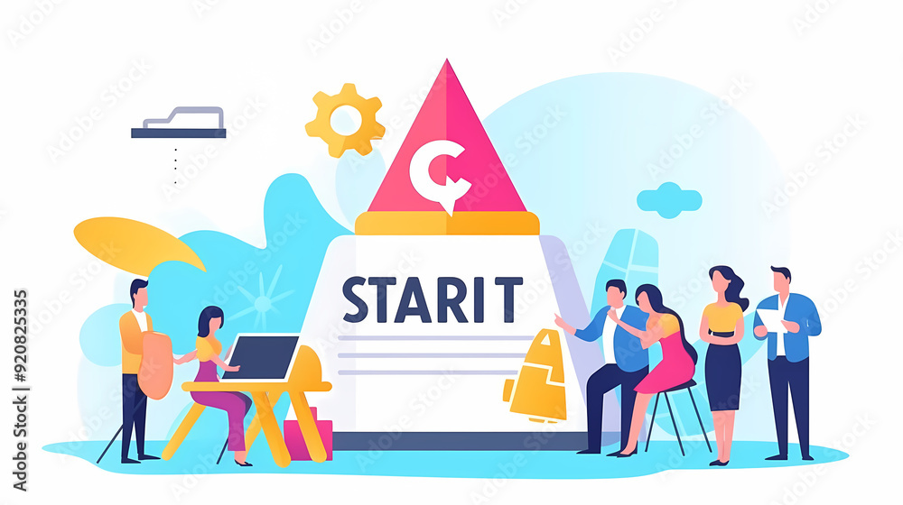 starting a new business project startup innovation vector image,Leave space for entering text. starting a new business project startup innovation vector image,Leave space for entering text.