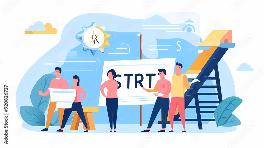 starting a new business project startup innovation vector image,Leave space for entering text. starting a new business project startup innovation vector image,Leave space for entering text.