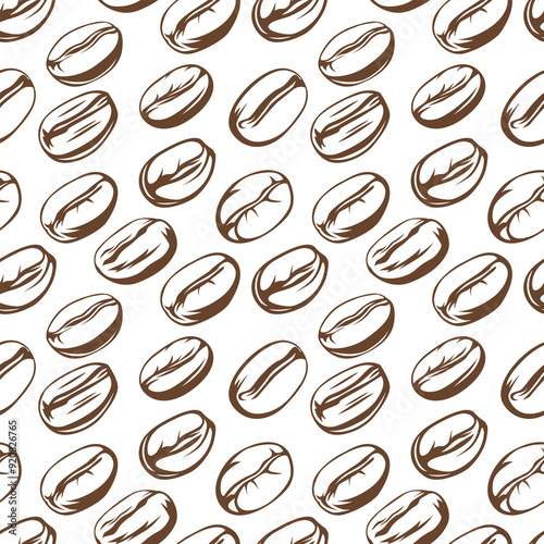 Coffee beans pattern background. coffee beans background. Coffee beans wallpaper. Coffee Beans Illustration for packaging.