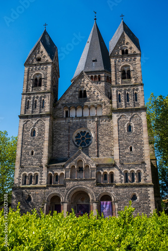 Panoramic view of Temple Neuf the Protestant city church in Metz, France.